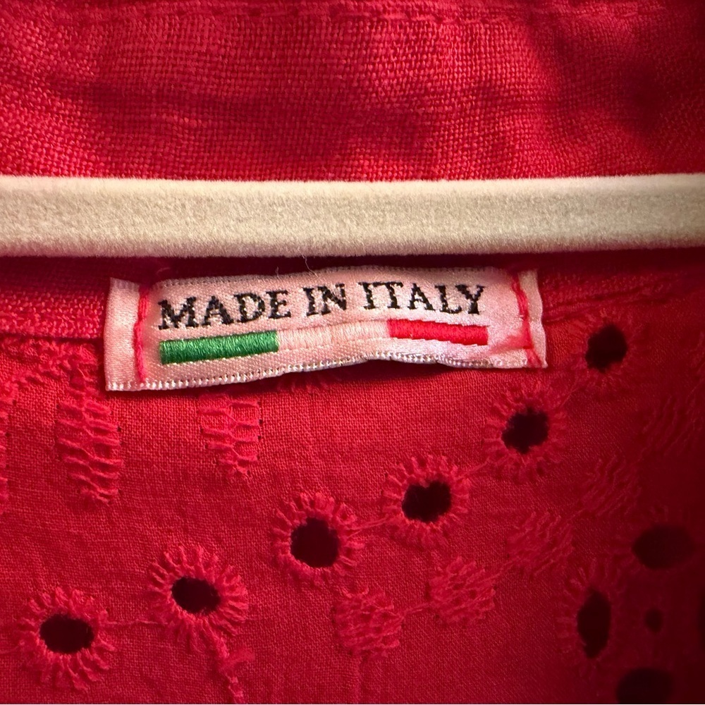 Stunning Italian red hi/lo midi dress XL Excellent Condition